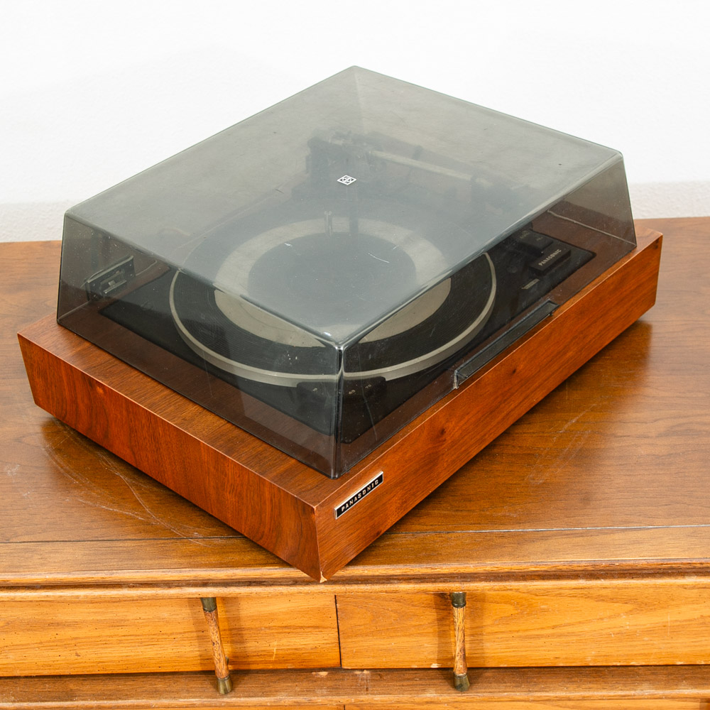 Vintage Record Player Cover Panasonic Walnut Base Mid Century Parts Vintage Mcm - Image 7