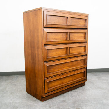 Mid Century Modern Highboy Dresser Morris of California Walnut Drawer 5 drawer