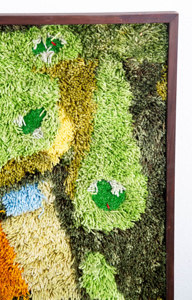 Mid Century Modern Tapestry Wall Hanging Rug Abstract Golf Course Links Shag 5x4 - Image 9