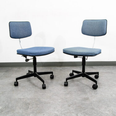 Mid Century Modern Office Chair Pair Task Swivel Work Blue Rasmussen Labofa Two