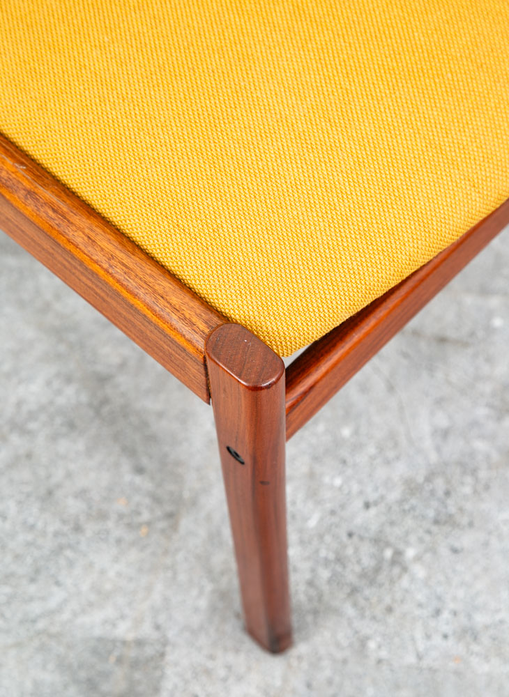 Mid Century Danish Modern Dining Chairs Mustard Yellow Dyrlund Teak Denmark Mcm - Image 9