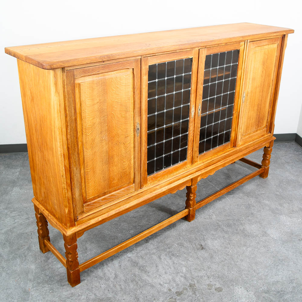 Mid Century Danish Modern Cabinet Credenza Glass Henning Kjernulf White Oak Mcm - Image 2