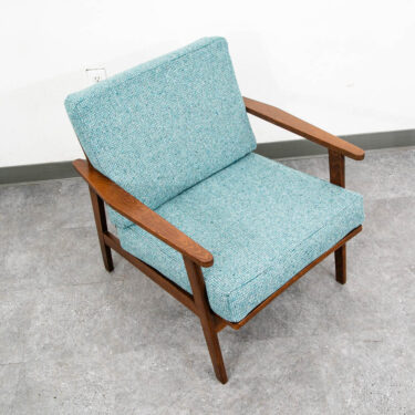 Mid Century Danish Modern Lounge Chair Armchair Blue Aqua Arms Mcm Denmark Japan