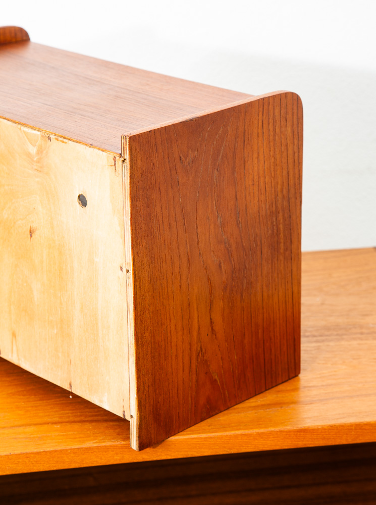Mid Century Danish Modern Nightstand Floating Storage Shelf Drop Cabinet Vintage - Image 9