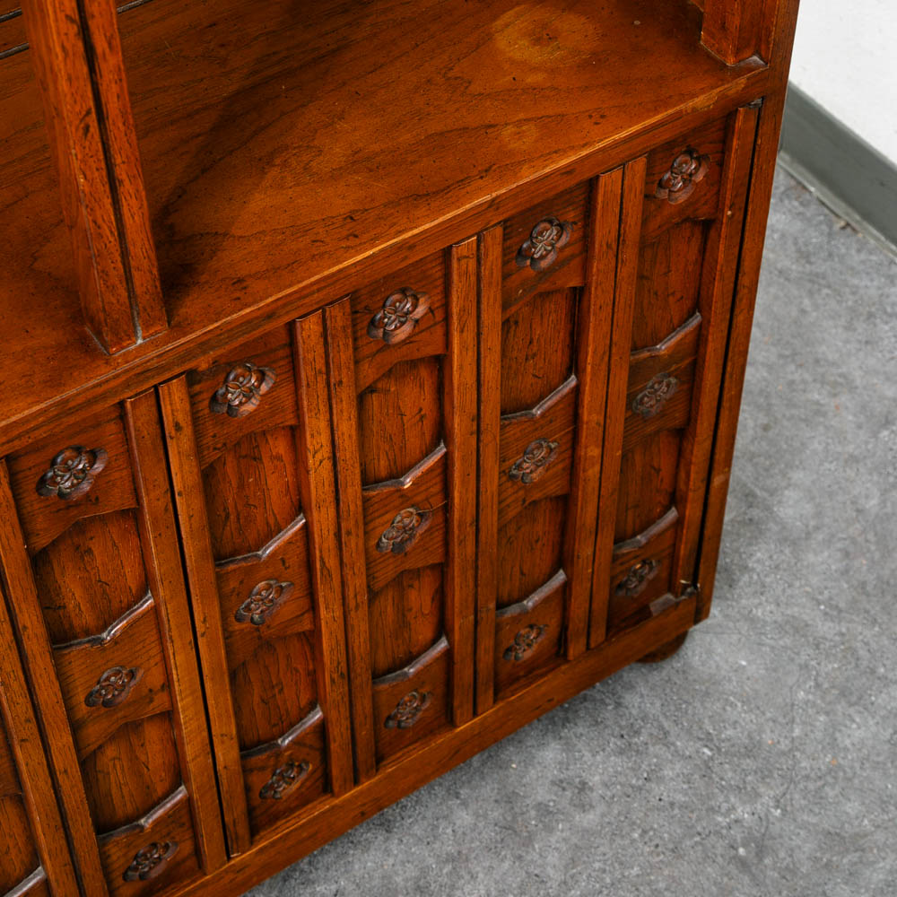 Mid Century Modern Bookshelf Cabinet Drexel Esperanto Book shelf Doors Shelving - Image 12
