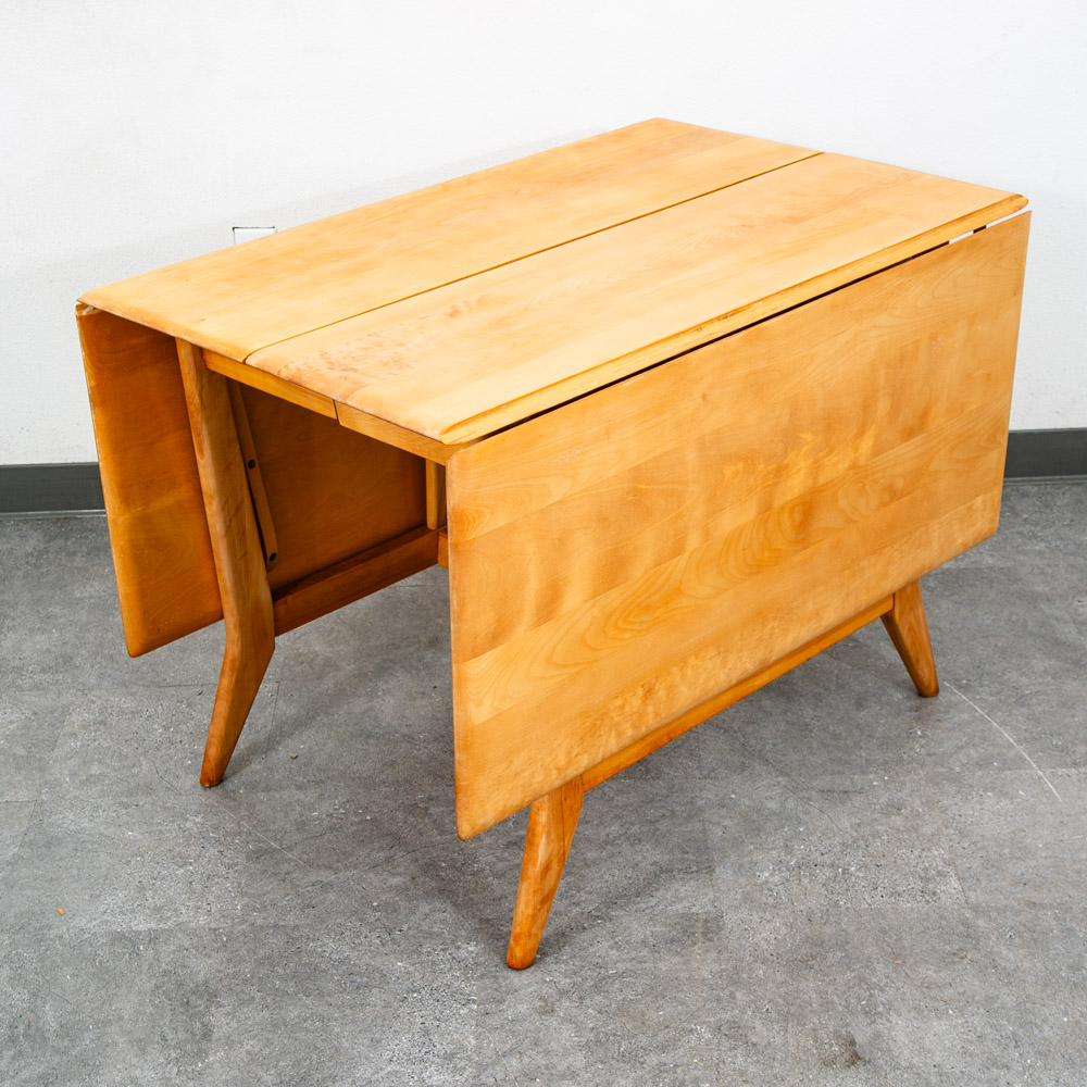Mid Century Modern Dining Table Solid Maple Gate Leg Drop Heywood Wakefield Leaf - Image 2