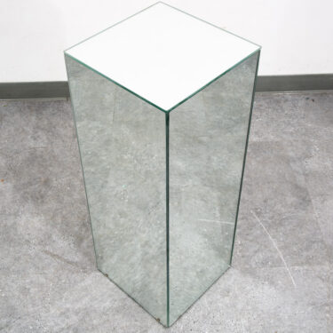 Mid Century Modern Pedestal Mirror Square Table Display Art Glass Rectangular