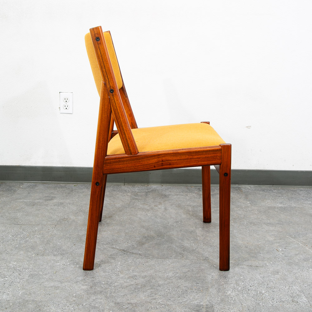 Mid Century Danish Modern Dining Chairs Mustard Yellow Dyrlund Teak Denmark Mcm - Image 2