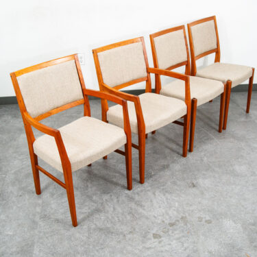 Mid Century Danish Modern Dining Chairs Set 4 Wool Teak Wood Svegards Sweden Mcm