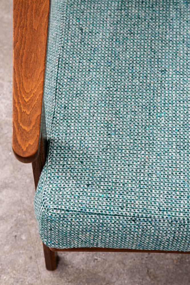 Mid Century Danish Modern Lounge Chair Armchair Blue Aqua Arms Mcm Denmark Japan - Image 12