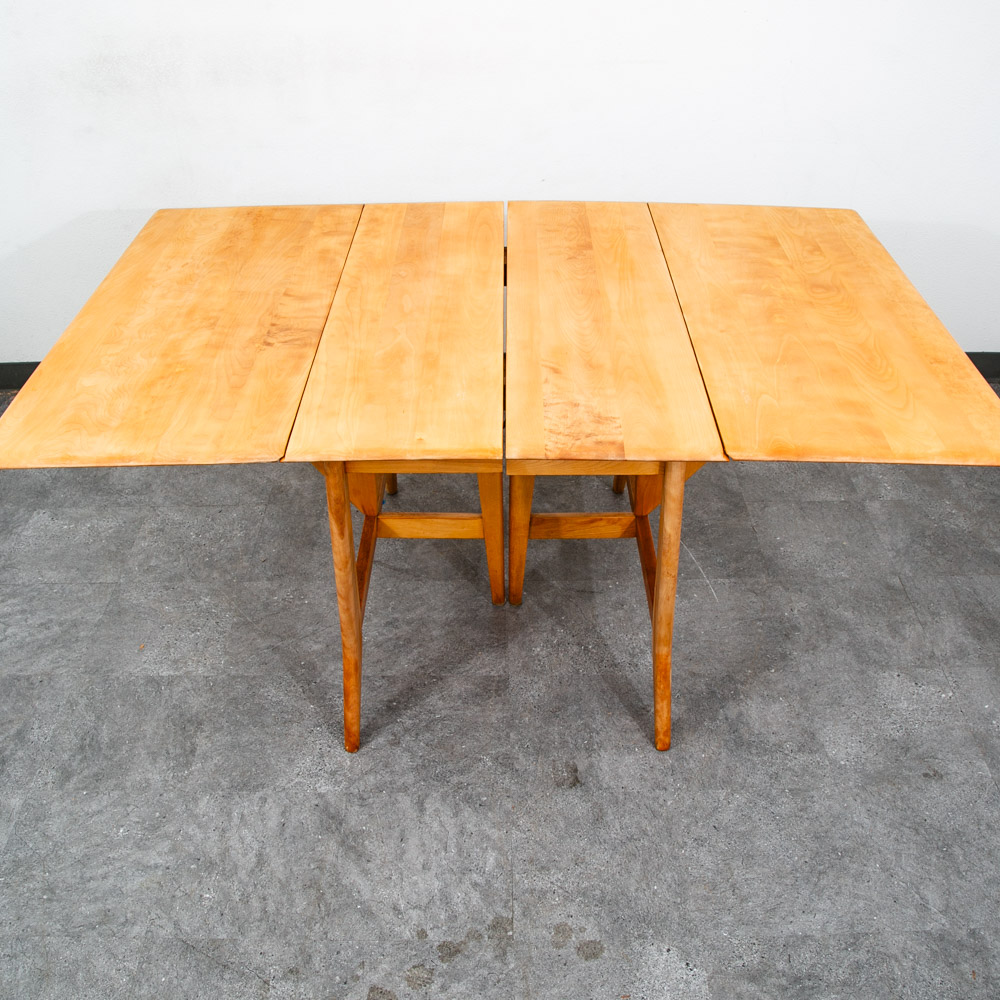 Mid Century Modern Dining Table Solid Maple Gate Leg Drop Heywood Wakefield Leaf - Image 8