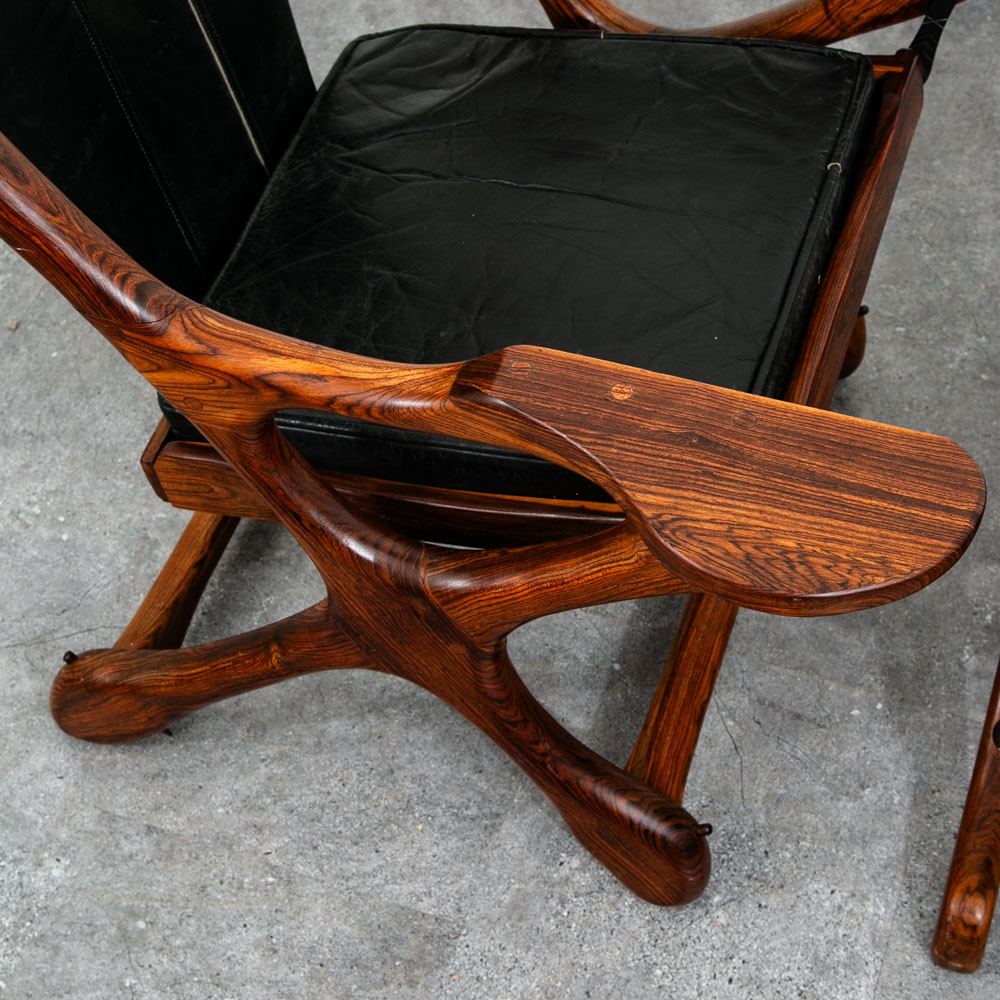 Mid Century Modern Lounge Chair Don Shoemaker Senal Swinger Rosewood Ottoman Arm - Image 9