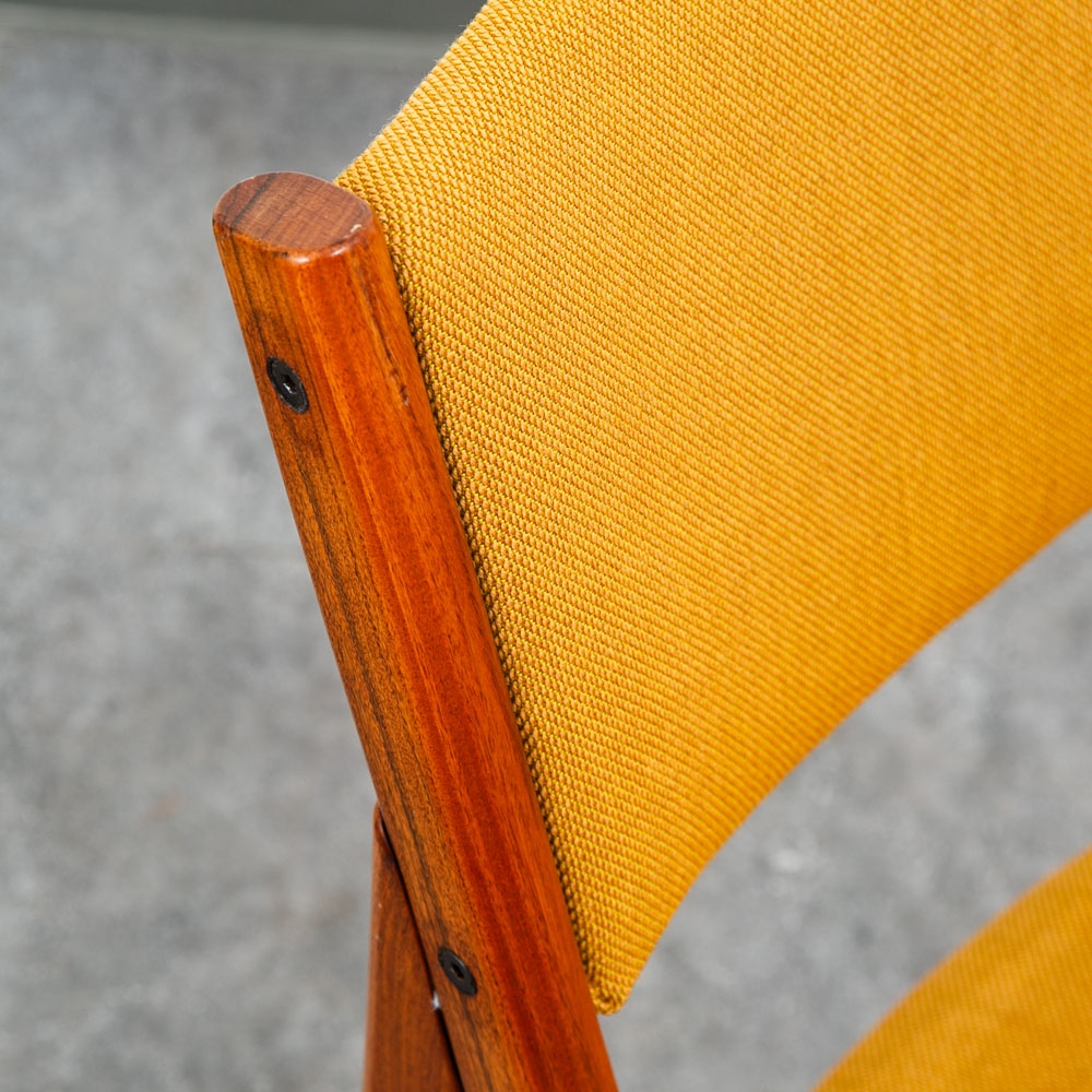 Mid Century Danish Modern Dining Chairs Mustard Yellow Dyrlund Teak Denmark Mcm - Image 6