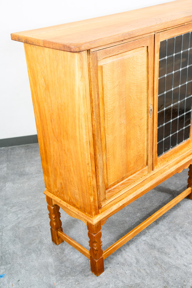 Mid Century Danish Modern Cabinet Credenza Glass Henning Kjernulf White Oak Mcm - Image 12