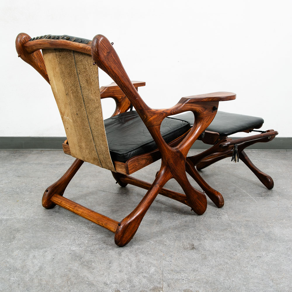 Mid Century Modern Lounge Chair Don Shoemaker Senal Swinger Rosewood Ottoman Arm - Image 3