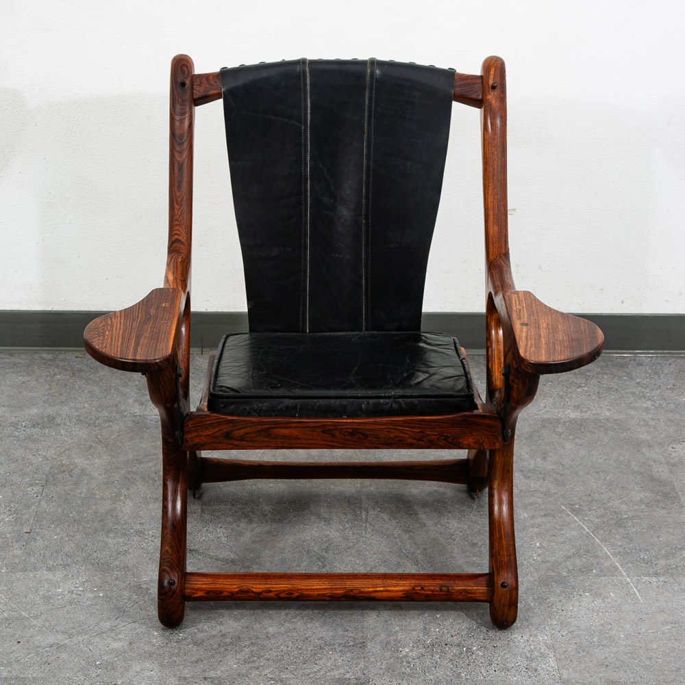 Mid Century Modern Lounge Chair Don Shoemaker Senal Swinger Rosewood Ottoman Arm - Image 5