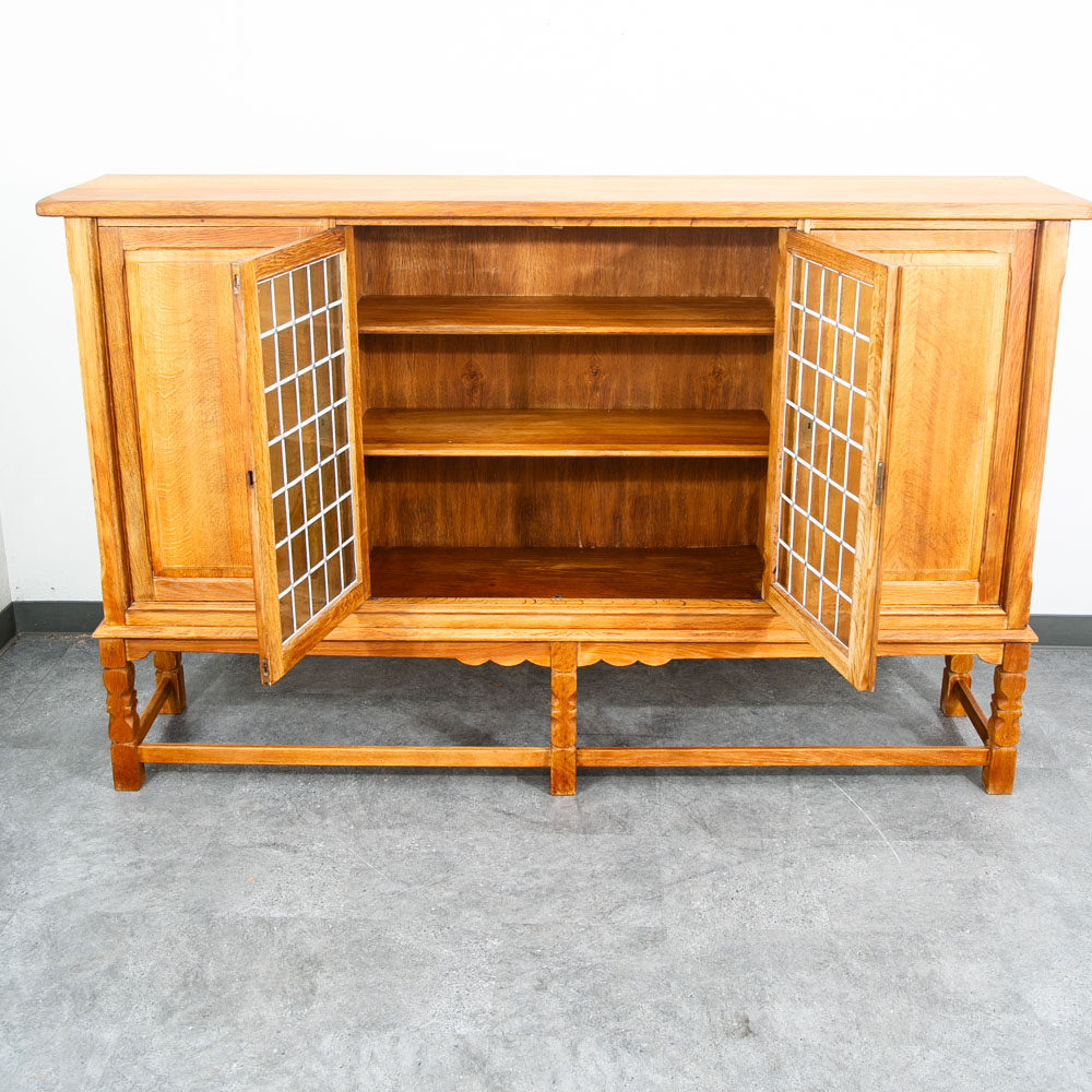 Mid Century Danish Modern Cabinet Credenza Glass Henning Kjernulf White Oak Mcm - Image 11