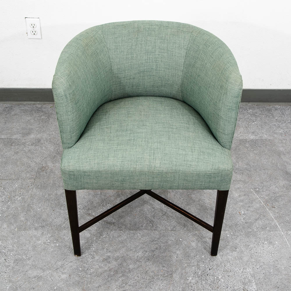 Mid Century Danish Modern Lounge Chair Armchair Green Arms Mcm Denmark Lowback - Image 2
