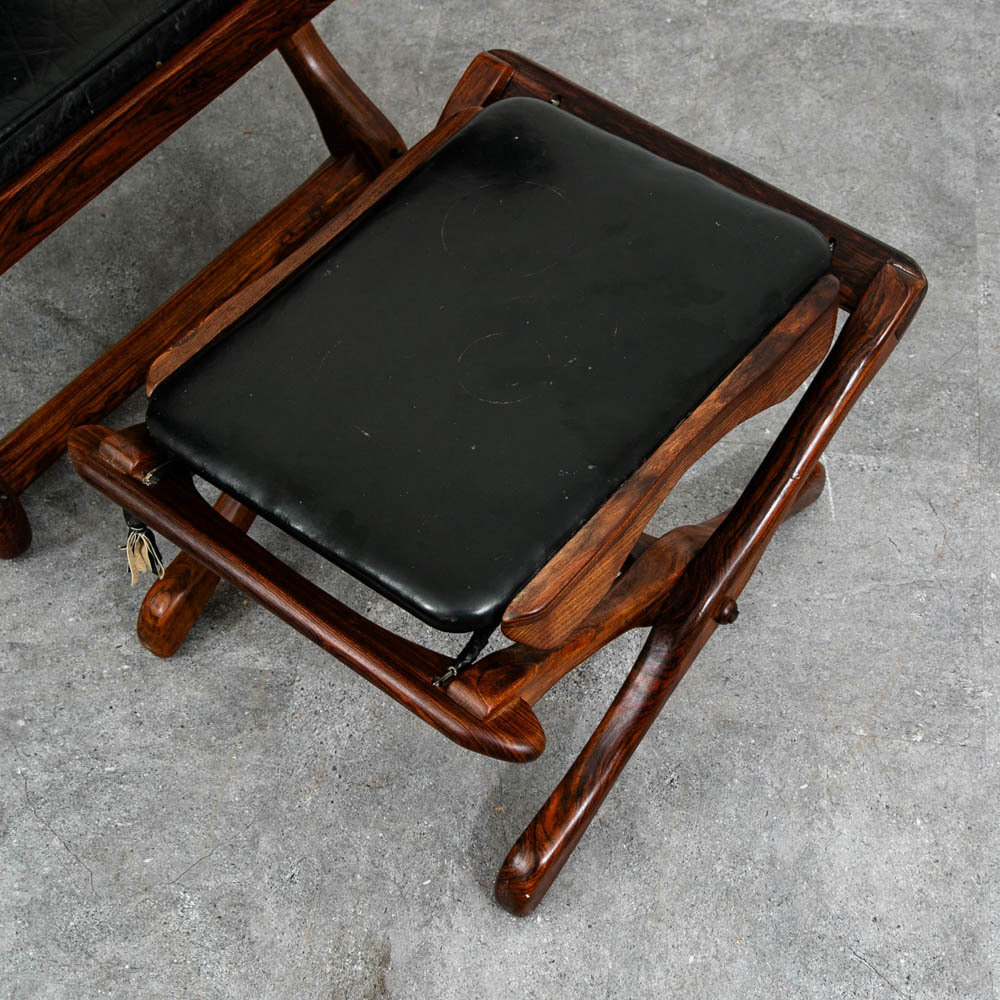 Mid Century Modern Lounge Chair Don Shoemaker Senal Swinger Rosewood Ottoman Arm - Image 8