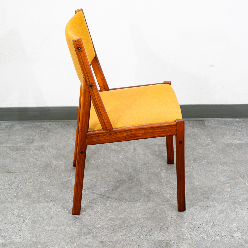 Mid Century Danish Modern Dining Chairs Mustard Yellow Dyrlund Teak Denmark Mcm - Image 5