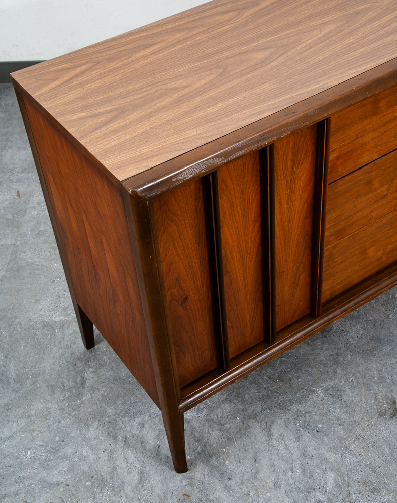Mid Century Modern Dresser Credenza Keller 3 Drawer Walnut Vintage Danish Mcm - Image 7
