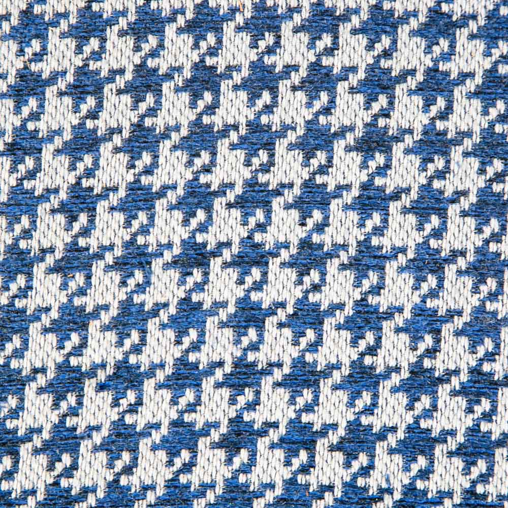 Mid Century Danish Modern Tripod Ottoman 3 legs Wood Rolling Blue White Triangle - Image 12
