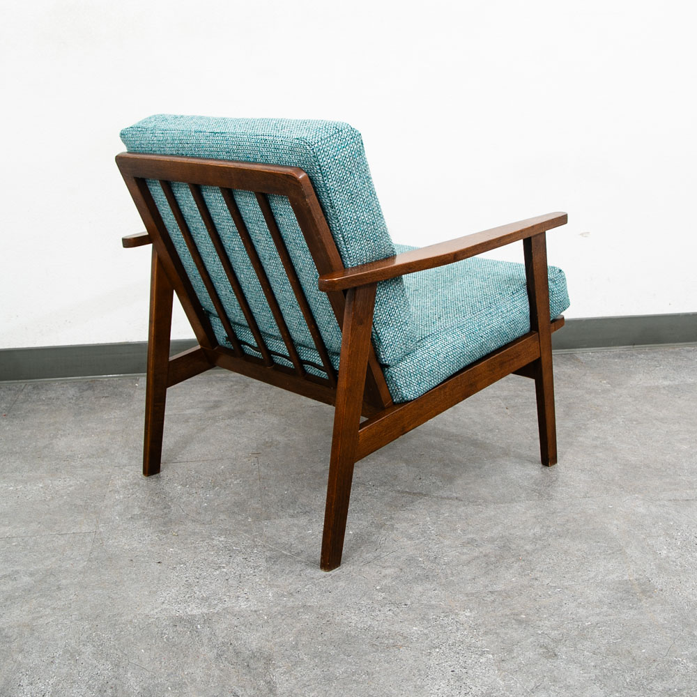 Mid Century Danish Modern Lounge Chair Armchair Blue Aqua Arms Mcm Denmark Japan - Image 3
