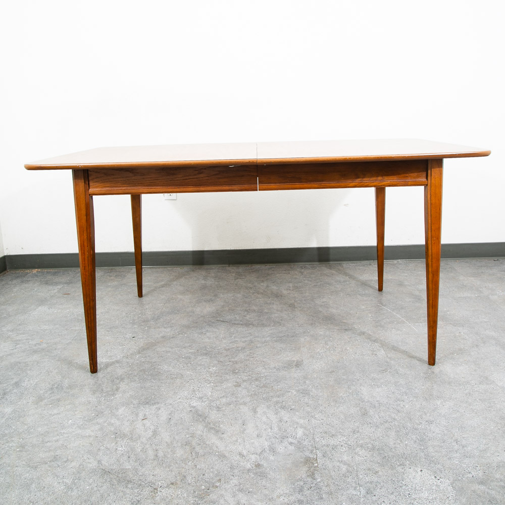 Mid Century Modern Dining Table Walnut Extension x2 Leafs Vintage Denmark Mcm - Image 4