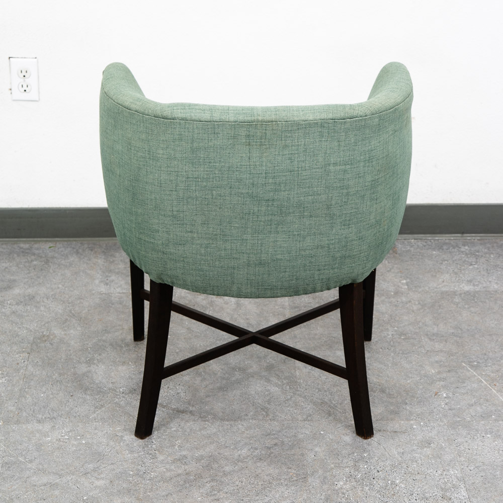 Mid Century Danish Modern Lounge Chair Armchair Green Arms Mcm Denmark Lowback - Image 9