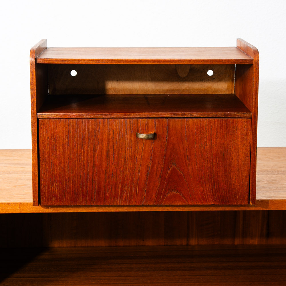 Mid Century Danish Modern Nightstand Floating Storage Shelf Drop Cabinet Vintage - Image 2
