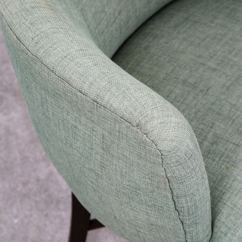 Mid Century Danish Modern Lounge Chair Armchair Green Arms Mcm Denmark Lowback - Image 8