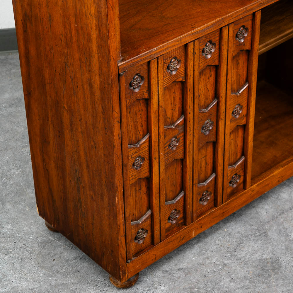 Mid Century Modern Bookshelf Cabinet Drexel Esperanto Book shelf Doors Shelving - Image 11