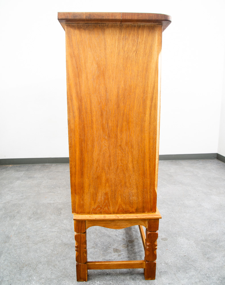 Mid Century Danish Modern Cabinet Credenza Glass Henning Kjernulf White Oak Mcm - Image 3