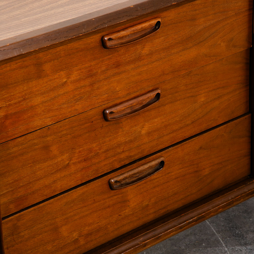 Mid Century Modern Dresser Credenza Keller 3 Drawer Walnut Vintage Danish Mcm - Image 11