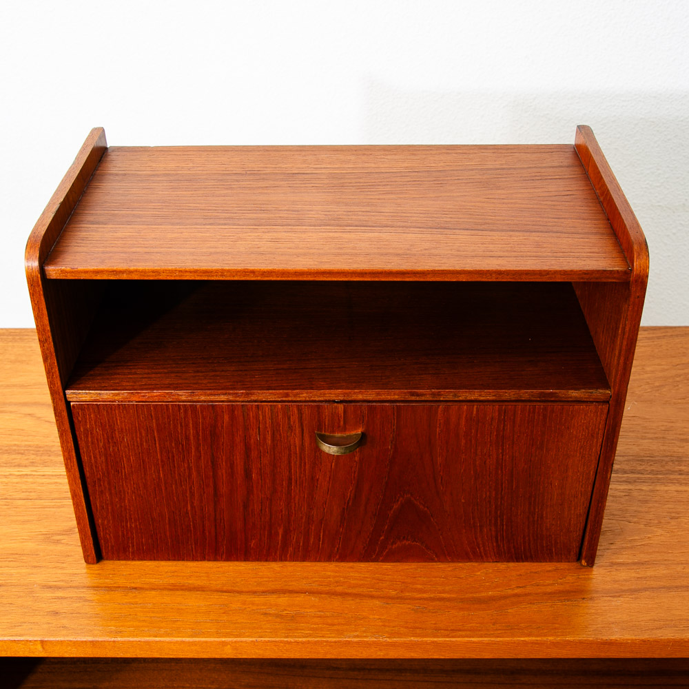Mid Century Danish Modern Nightstand Floating Storage Shelf Drop Cabinet Vintage - Image 10