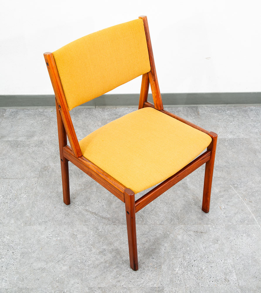 Mid Century Danish Modern Dining Chairs Mustard Yellow Dyrlund Teak Denmark Mcm - Image 7