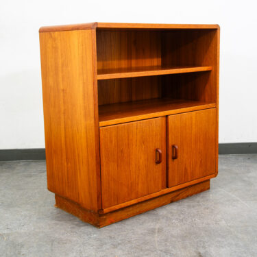 Mid Century Danish Modern Bookshelf Media Cabinet Teak Shelves 2 Doors Mcm Shelf