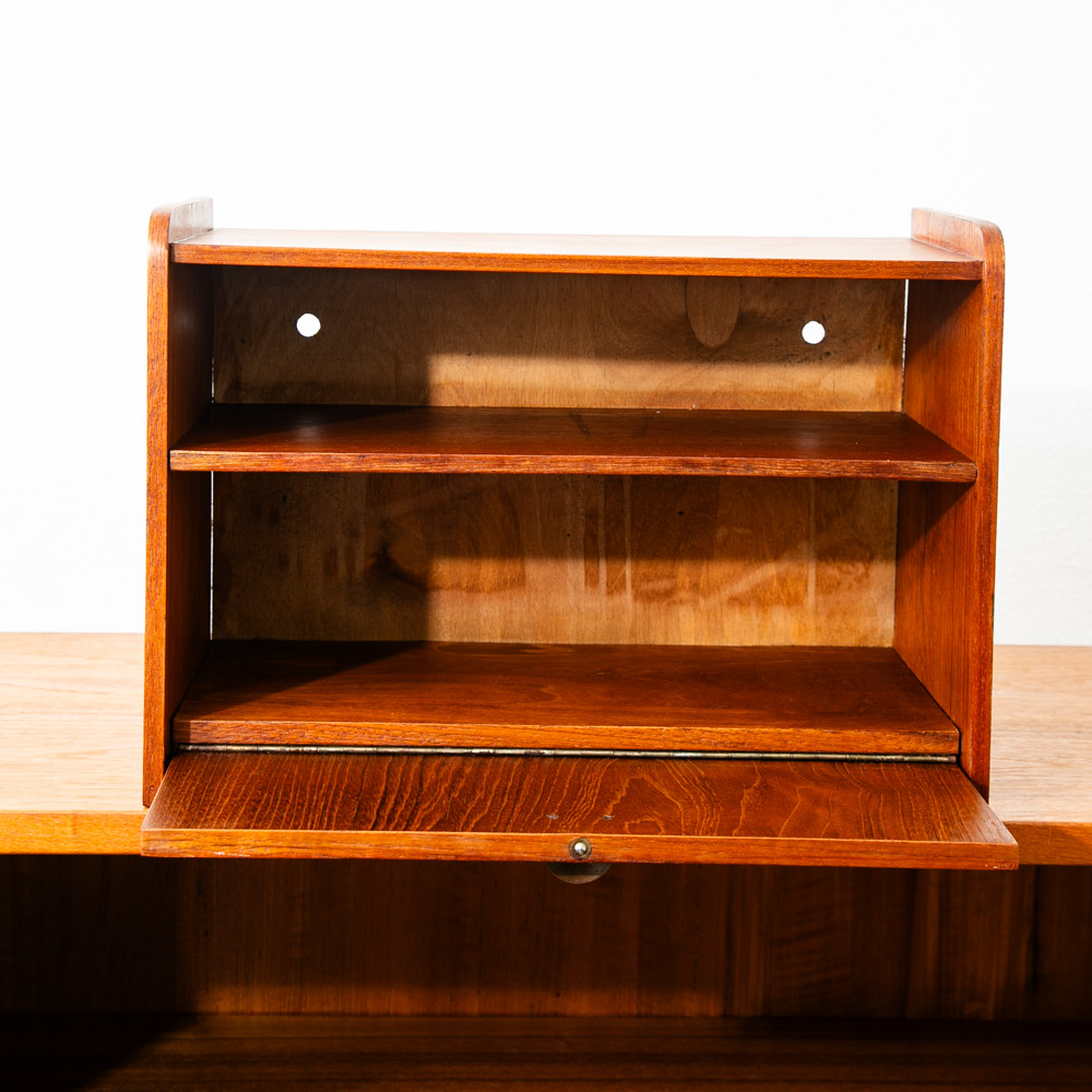 Mid Century Danish Modern Nightstand Floating Storage Shelf Drop Cabinet Vintage - Image 4