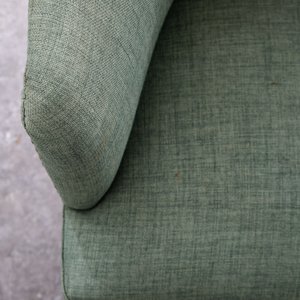 Mid Century Danish Modern Lounge Chair Armchair Green Arms Mcm Denmark Lowback - Image 11