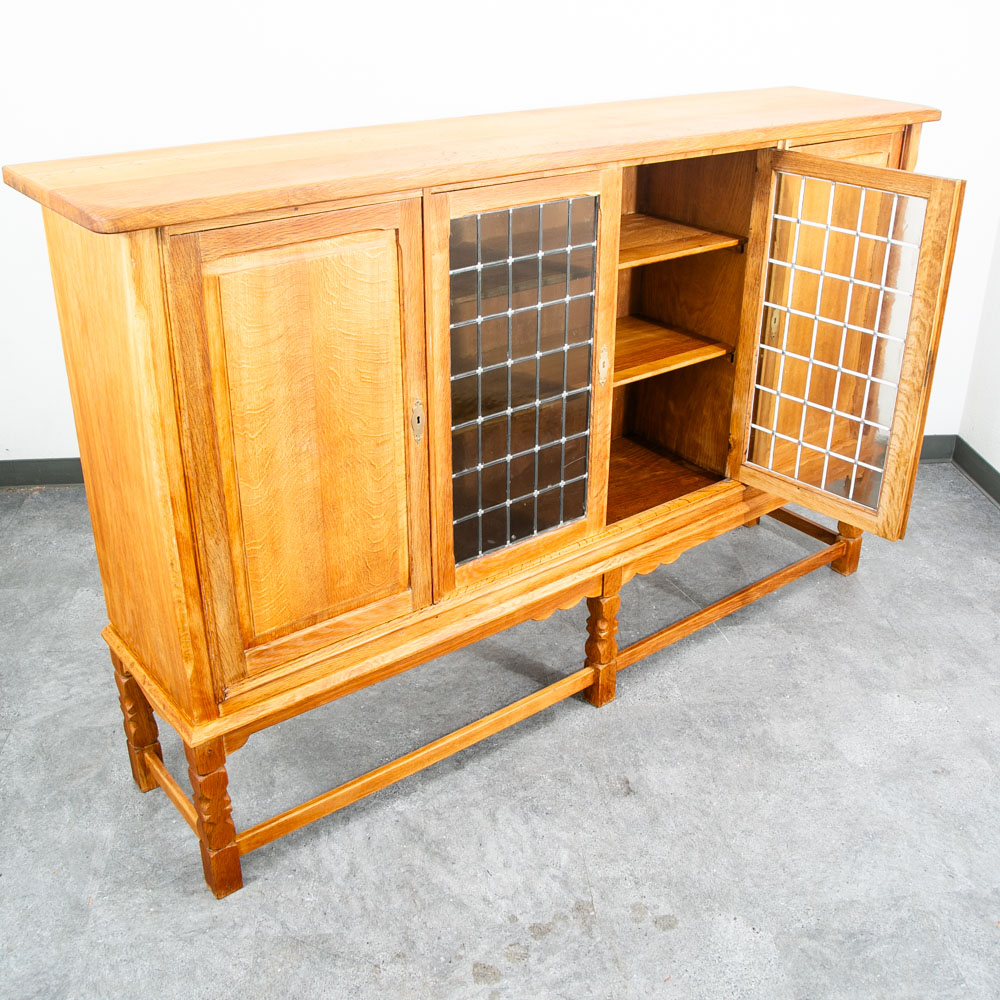 Mid Century Danish Modern Cabinet Credenza Glass Henning Kjernulf White Oak Mcm - Image 5