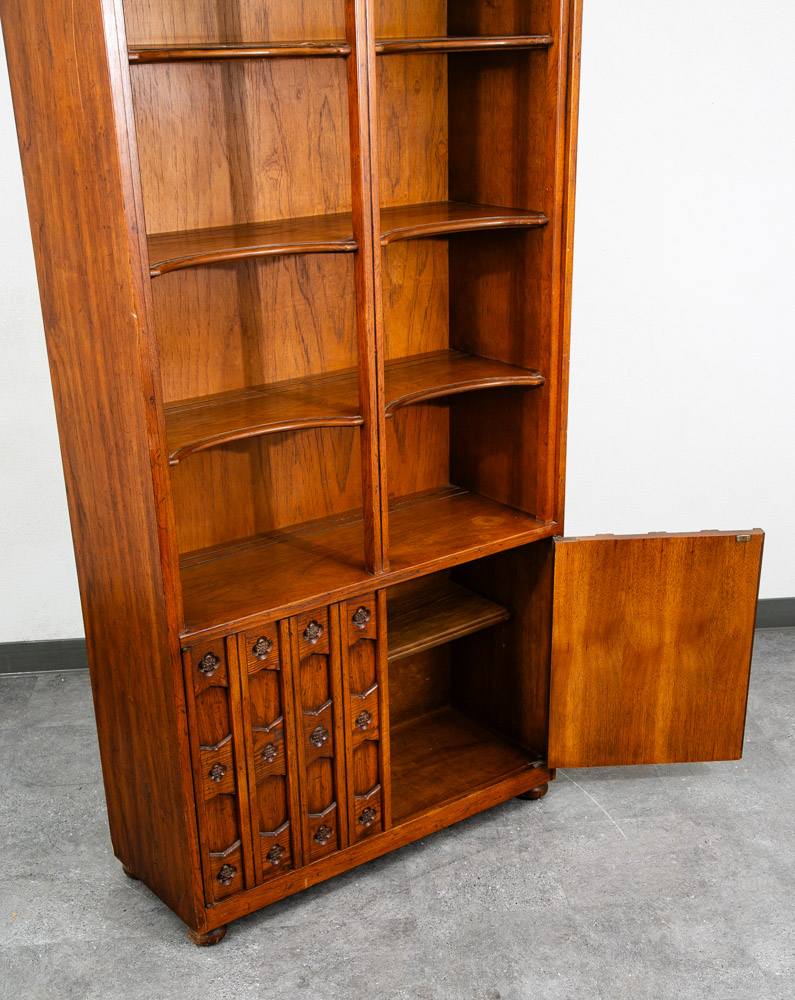 Mid Century Modern Bookshelf Cabinet Drexel Esperanto Book shelf Doors Shelving - Image 10