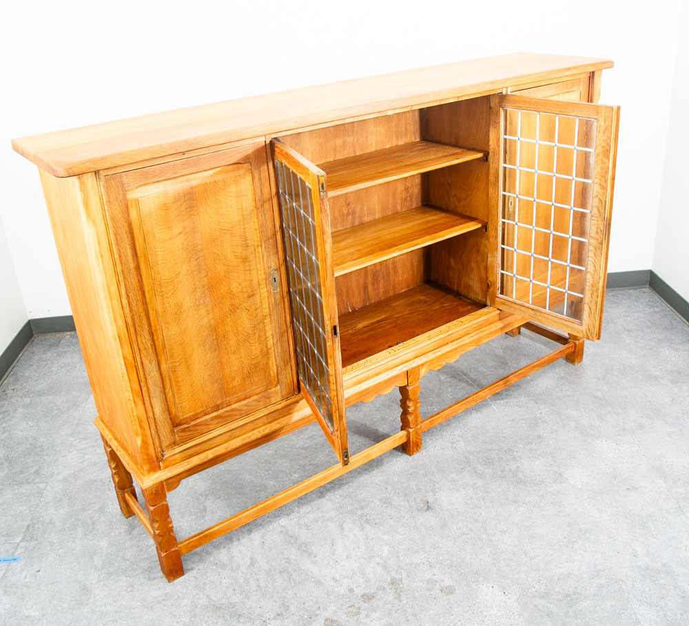 Mid Century Danish Modern Cabinet Credenza Glass Henning Kjernulf White Oak Mcm - Image 9