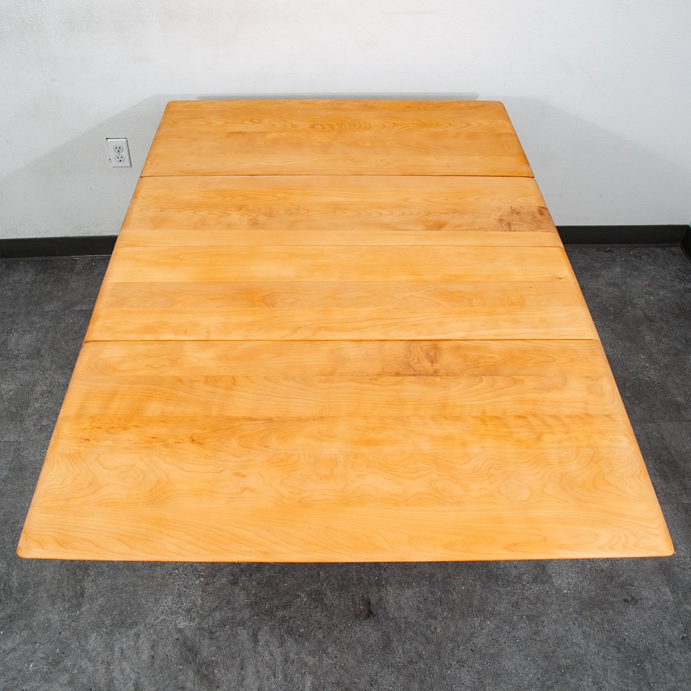 Mid Century Modern Dining Table Solid Maple Gate Leg Drop Heywood Wakefield Leaf - Image 3