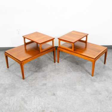 Mid Century Modern Nightstands End Side Table Lane Step up Walnut Vintage Drexel