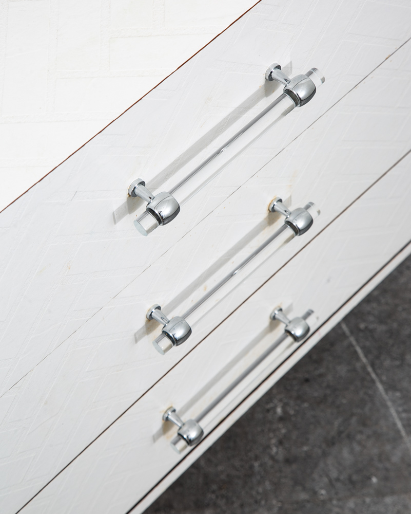 Mid Century Modern Chest Drawers Dresser 3 Drawer Lucite White 1970s Retro Mcm - Image 8
