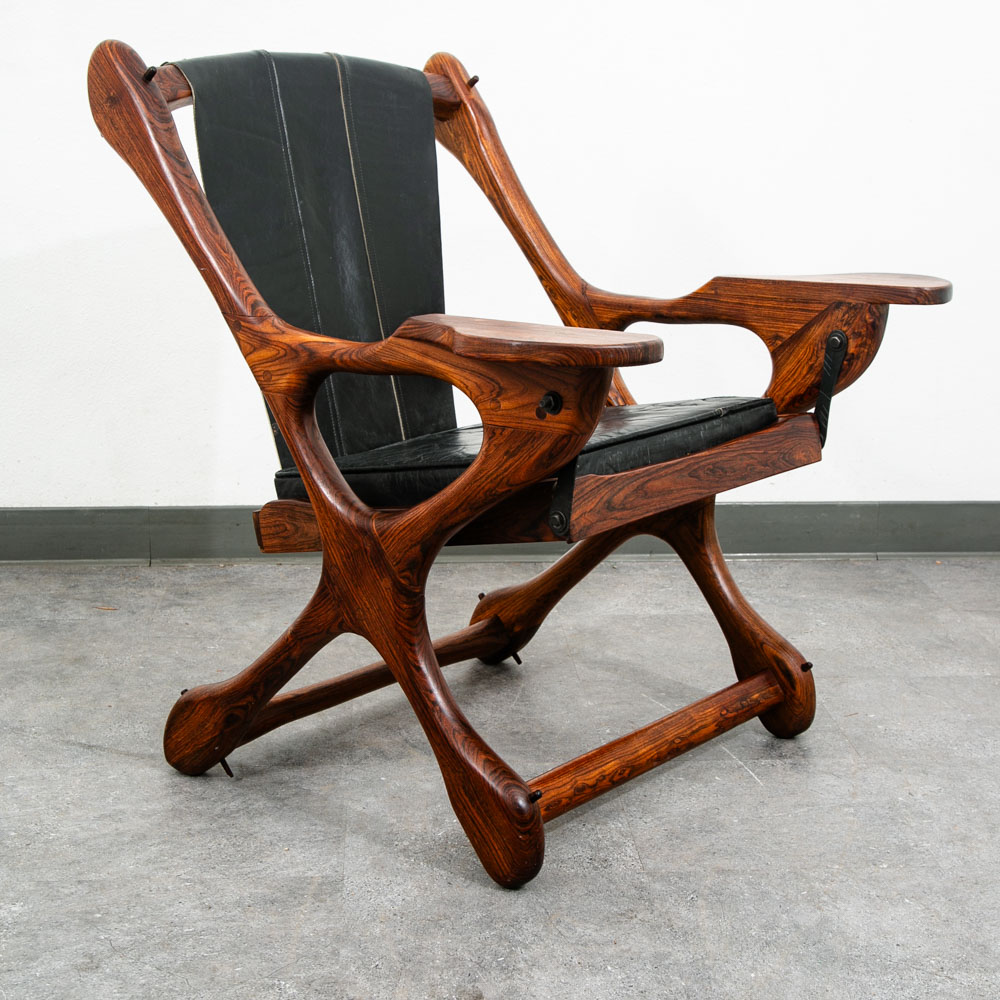 Mid Century Modern Lounge Chair Don Shoemaker Senal Swinger Rosewood Ottoman Arm - Image 10