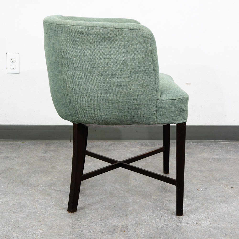 Mid Century Danish Modern Lounge Chair Armchair Green Arms Mcm Denmark Lowback - Image 4