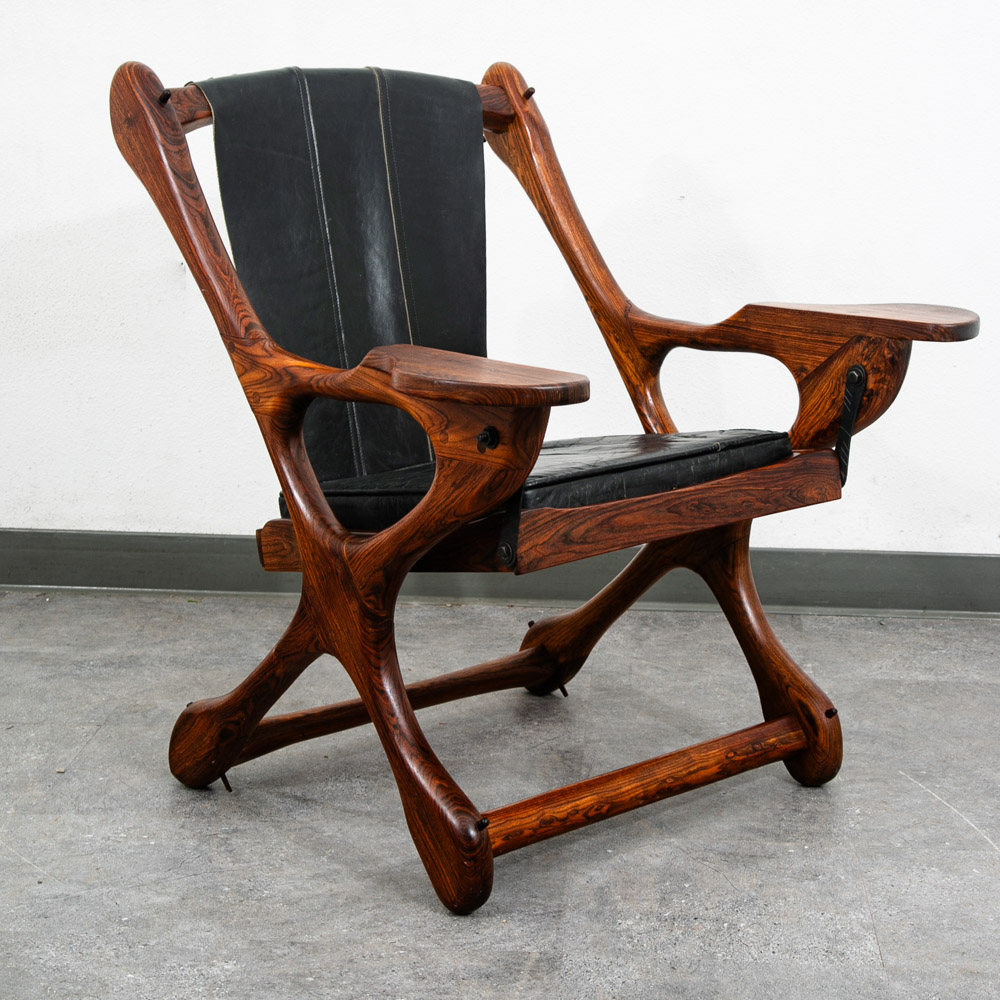 Mid Century Modern Lounge Chair Don Shoemaker Senal Swinger Rosewood Ottoman Arm - Image 6