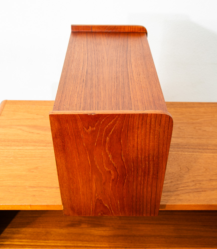Mid Century Danish Modern Nightstand Floating Storage Shelf Drop Cabinet Vintage - Image 11