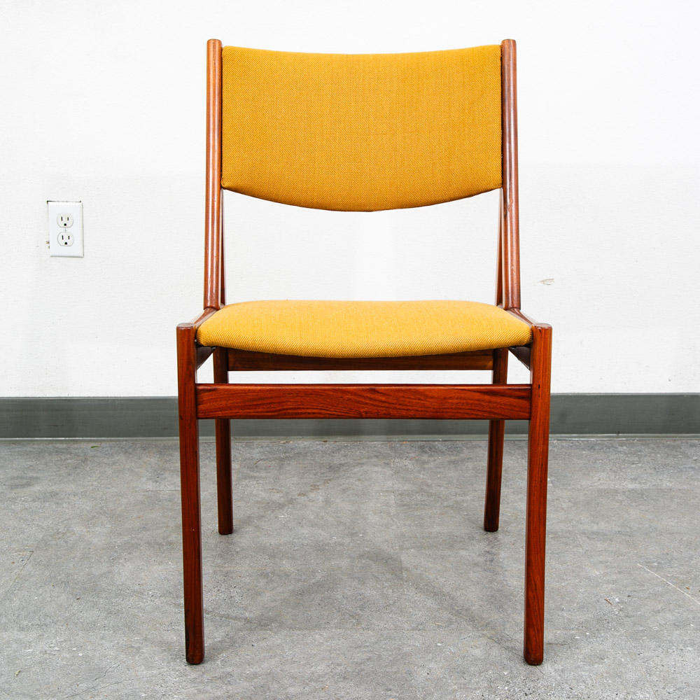Mid Century Danish Modern Dining Chairs Mustard Yellow Dyrlund Teak Denmark Mcm - Image 11